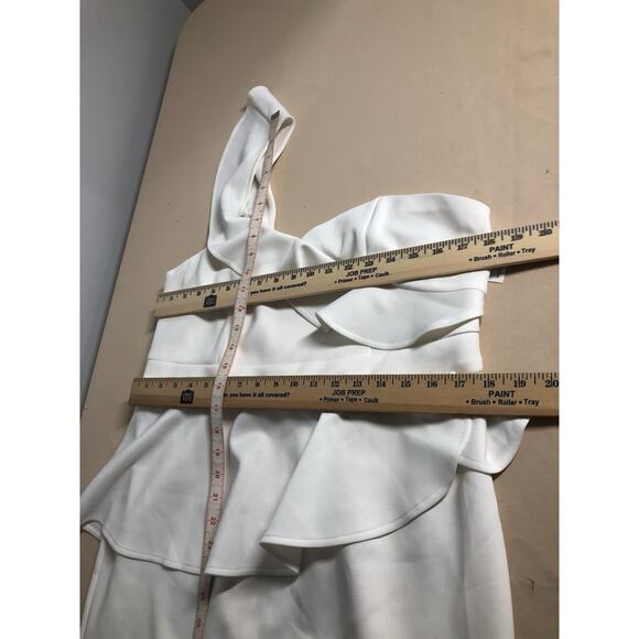 Fashion To Figure Women Dress O Ivory Whimsigoth One Shoulder Ruffle Mob Wife - Picture 6 of 8